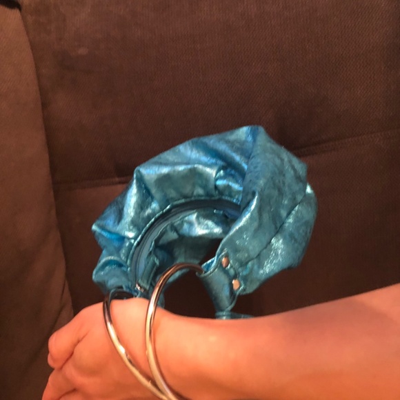 Mermaid Blue Metallic Bracelet Bag UNIQUE (Good Condition) So Unique & Cute - Picture 4 of 12